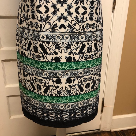 Vince Camuto green/navy print shift dress - Picture 3 of 6